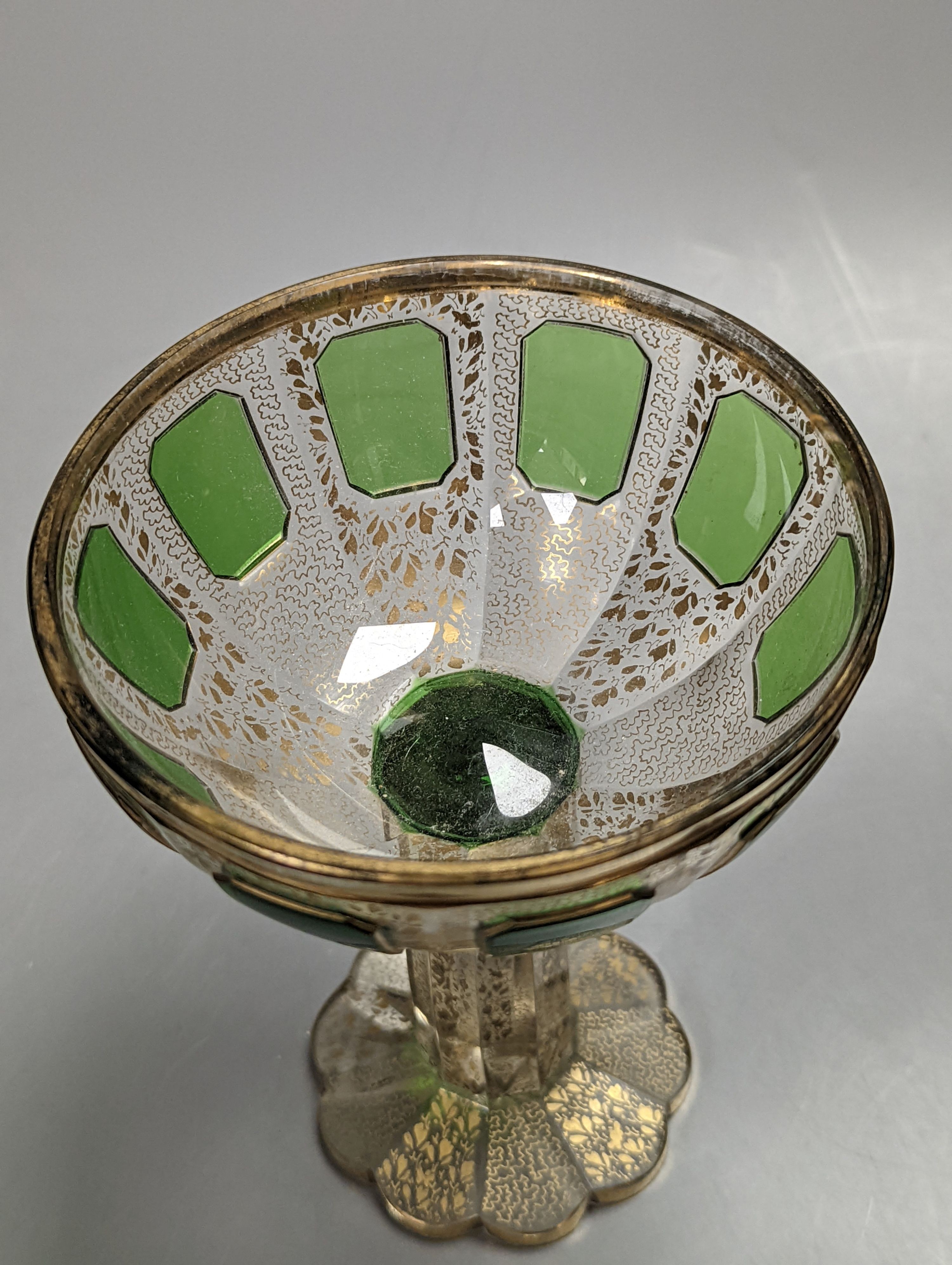 A 19th century Bohemian enamelled glass goblet, 16cm